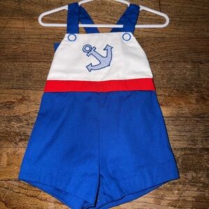 Vintage Nautical Anchor Suspender Shortall